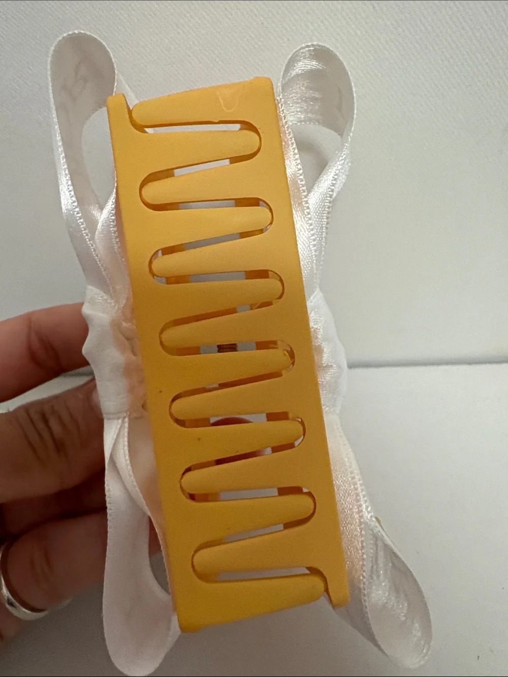 Dior Luxurious white and Gold Ribboned Hair Clip